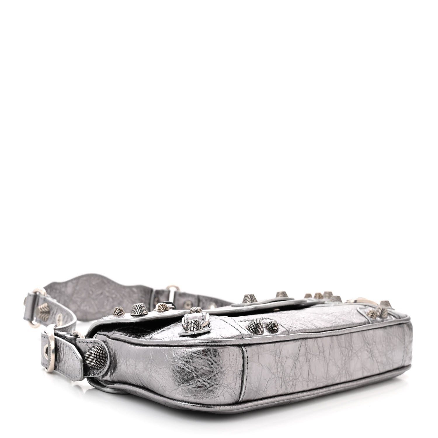 Balenciaga Metallic Agneau Arena Small Le Cagole Sling Bag Silver 4 of 10