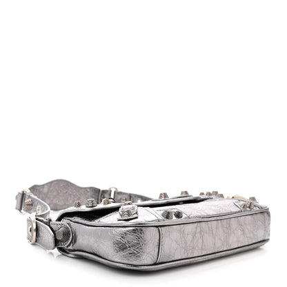 Balenciaga Metallic Agneau Arena Small Le Cagole Sling Bag Silver 4 of 10