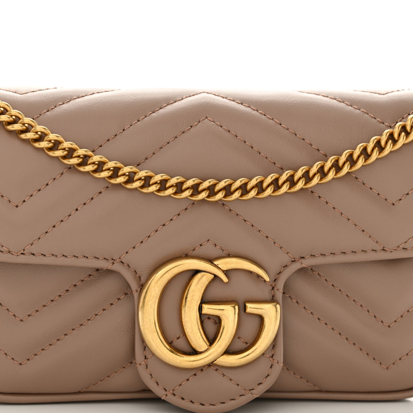 Calfskin Matelasse Super Mini GG Marmont Shoulder Bag Porcelain Rose