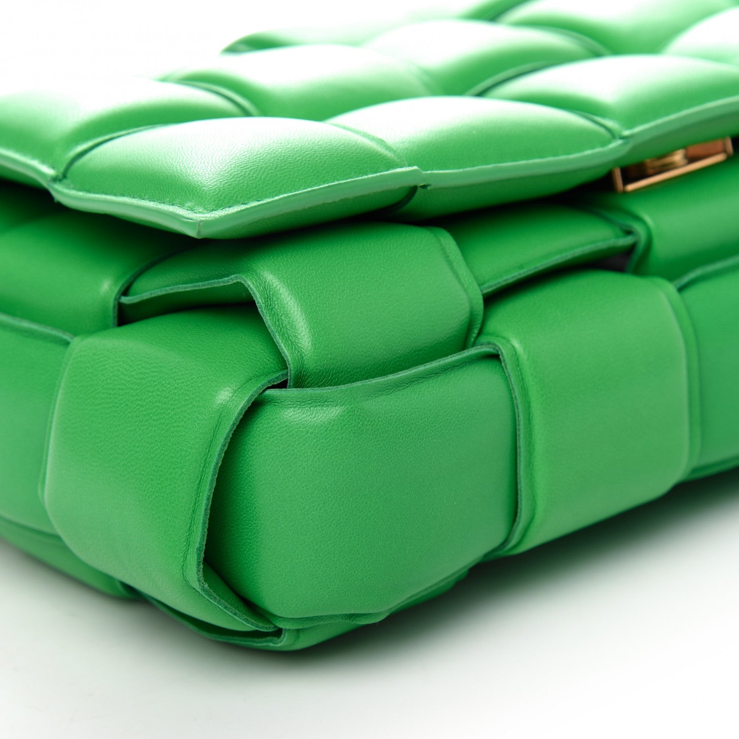 Bottega Veneta Lambskin Maxi Intreccio Padded Chain Cassette Crossbody Bag Grass 7 of 8