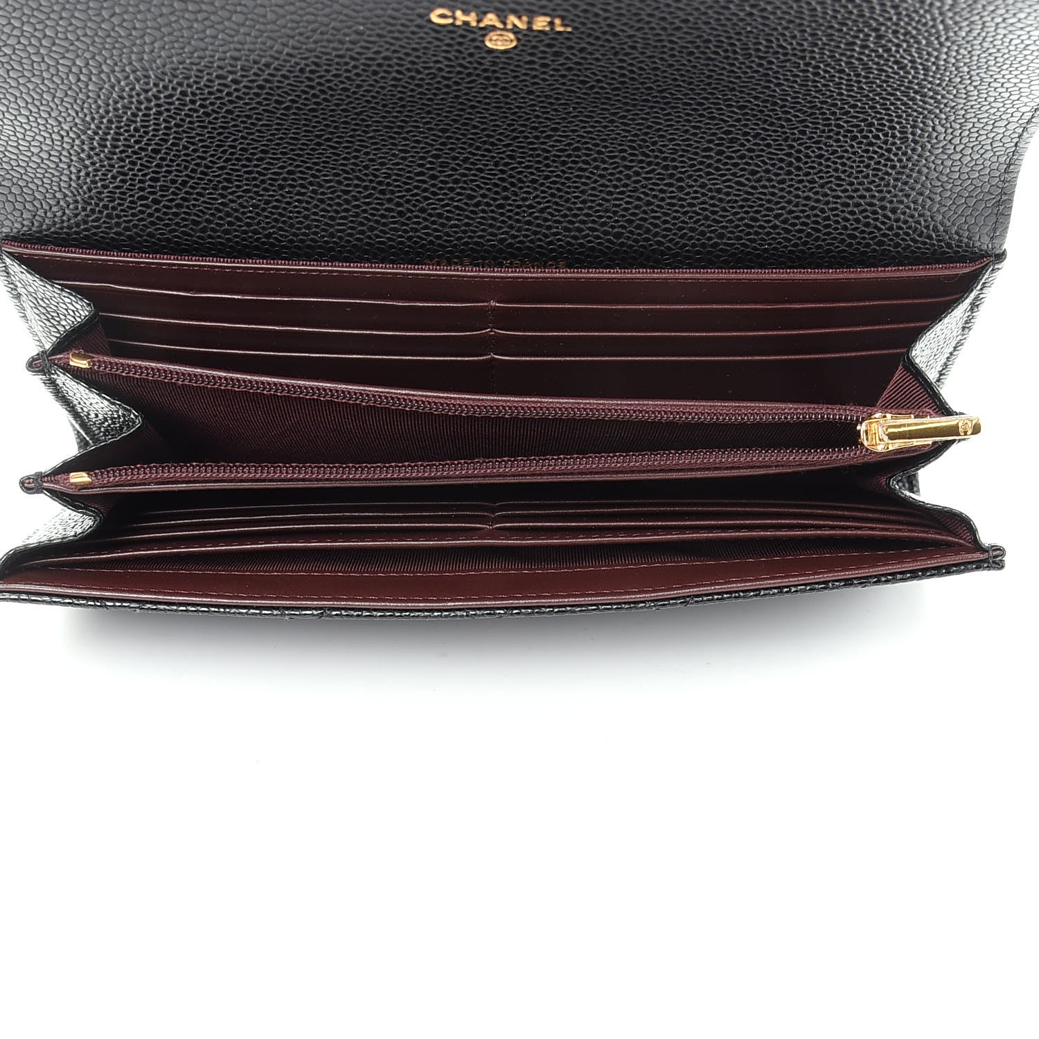 Chanel Caviar Quilted Large Gusset Flap Wallet Black 5 of 9