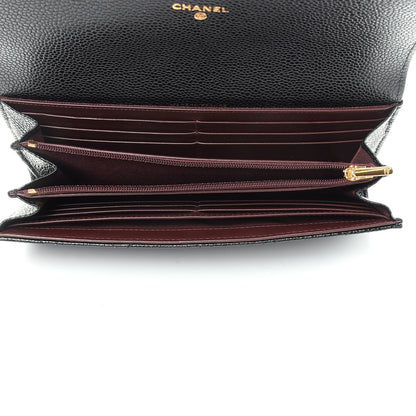 Chanel Caviar Quilted Large Gusset Flap Wallet Black 5 of 9