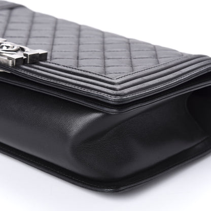 Chanel Lambskin Quilted Medium Boy Flap Black 8 of 12