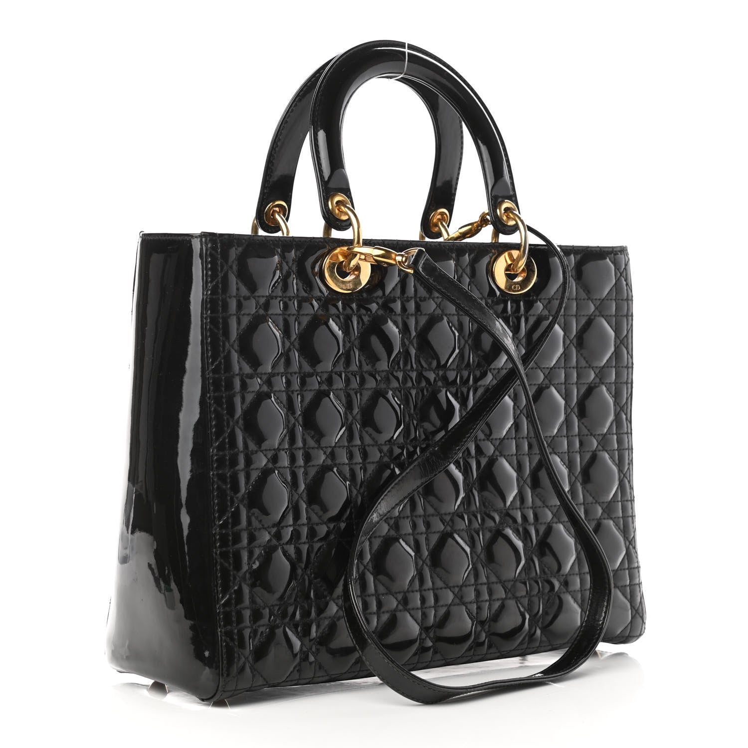 Christian Dior Patent Cannage Large Lady Dior Black 3 of 11