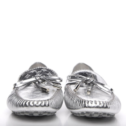 Louis Vuitton Calfskin Monogram Gloria Loafers 41 Silver 2 of 8