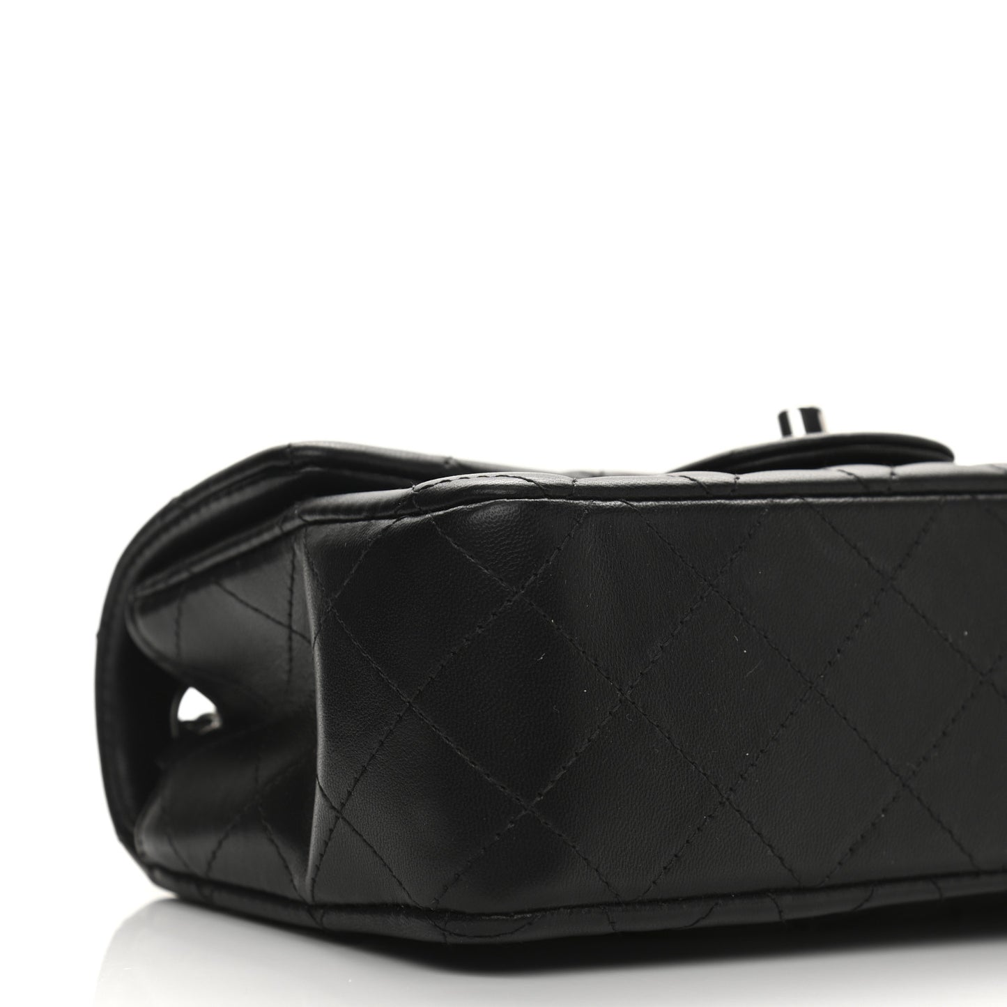 Lambskin Quilted Mini Rectangular Flap Black