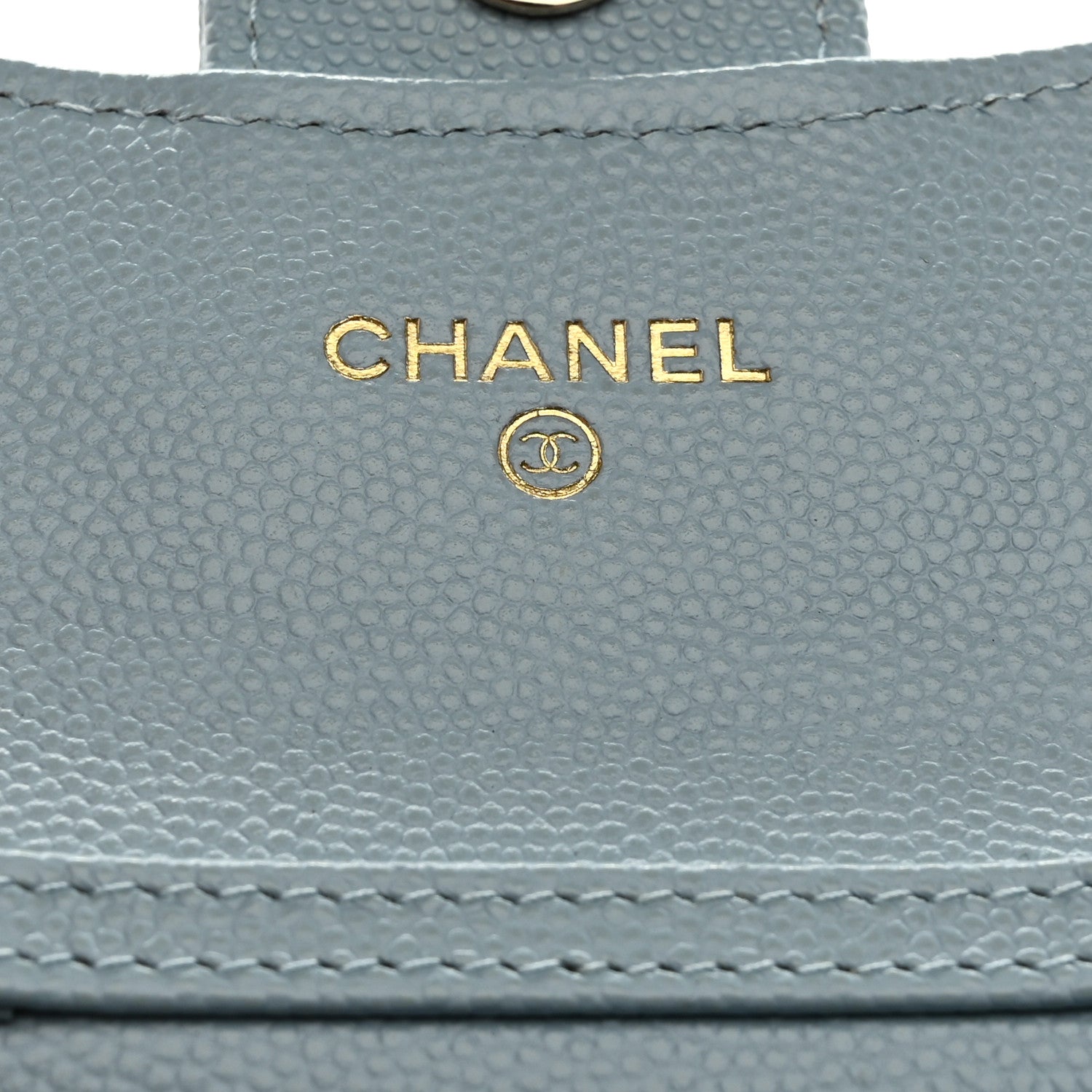 Chanel Caviar Quilted Flap Card Holder On Chain Light Blue 6 of 11