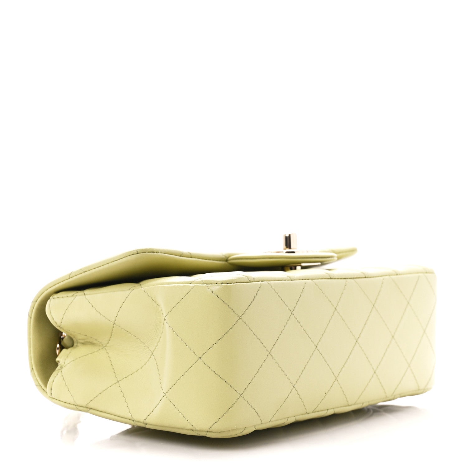 Chanel Lambskin Quilted Mini Rectangular Flap Light Green 4 of 12