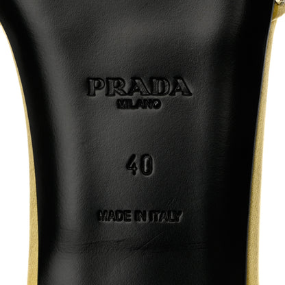 Prada Satin Crystal Logo 10mm Slide Sandals 40 Ananas 8 of 8