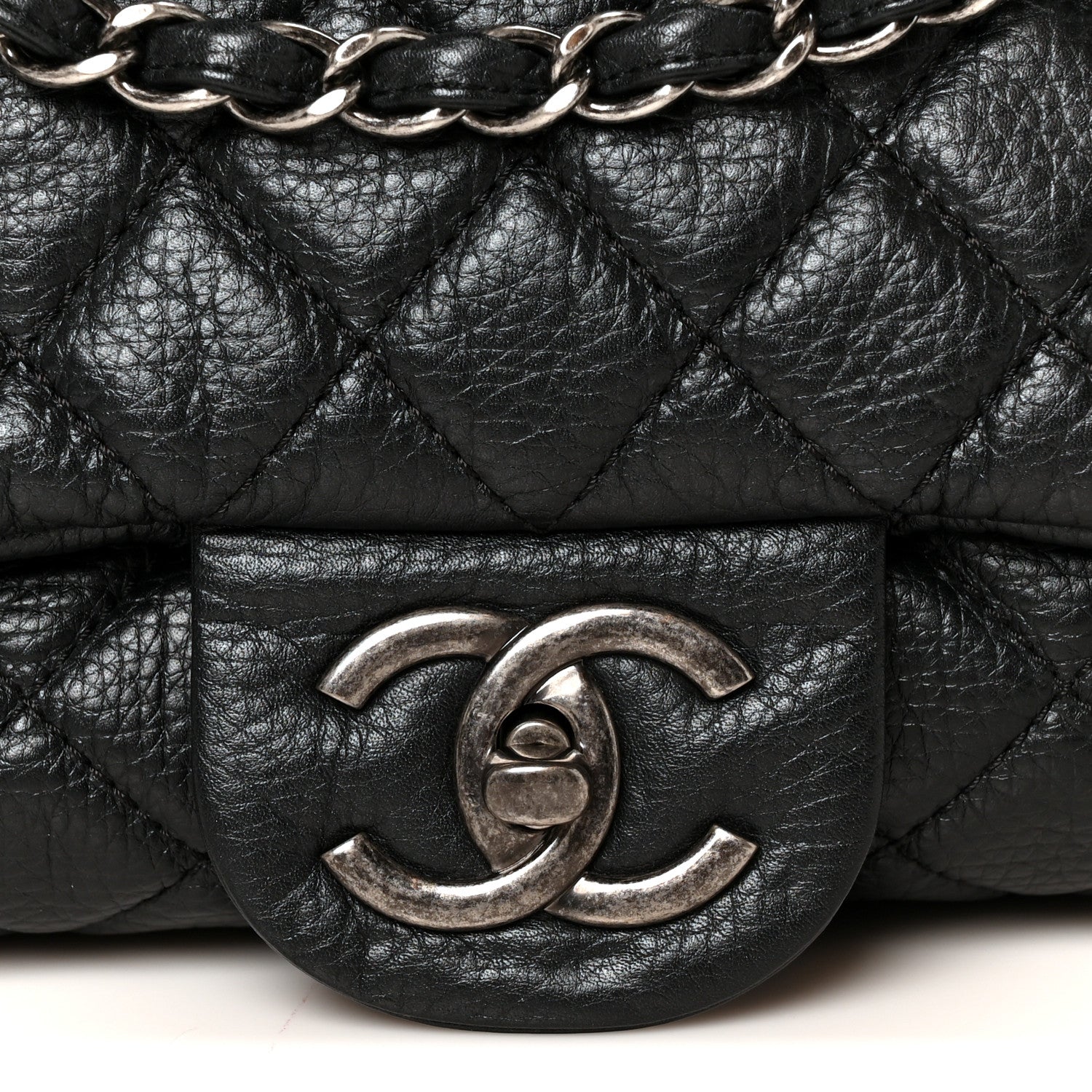 Chanel Calfskin Quilted Small XXL Travel Flap Bag Black 8 of 10