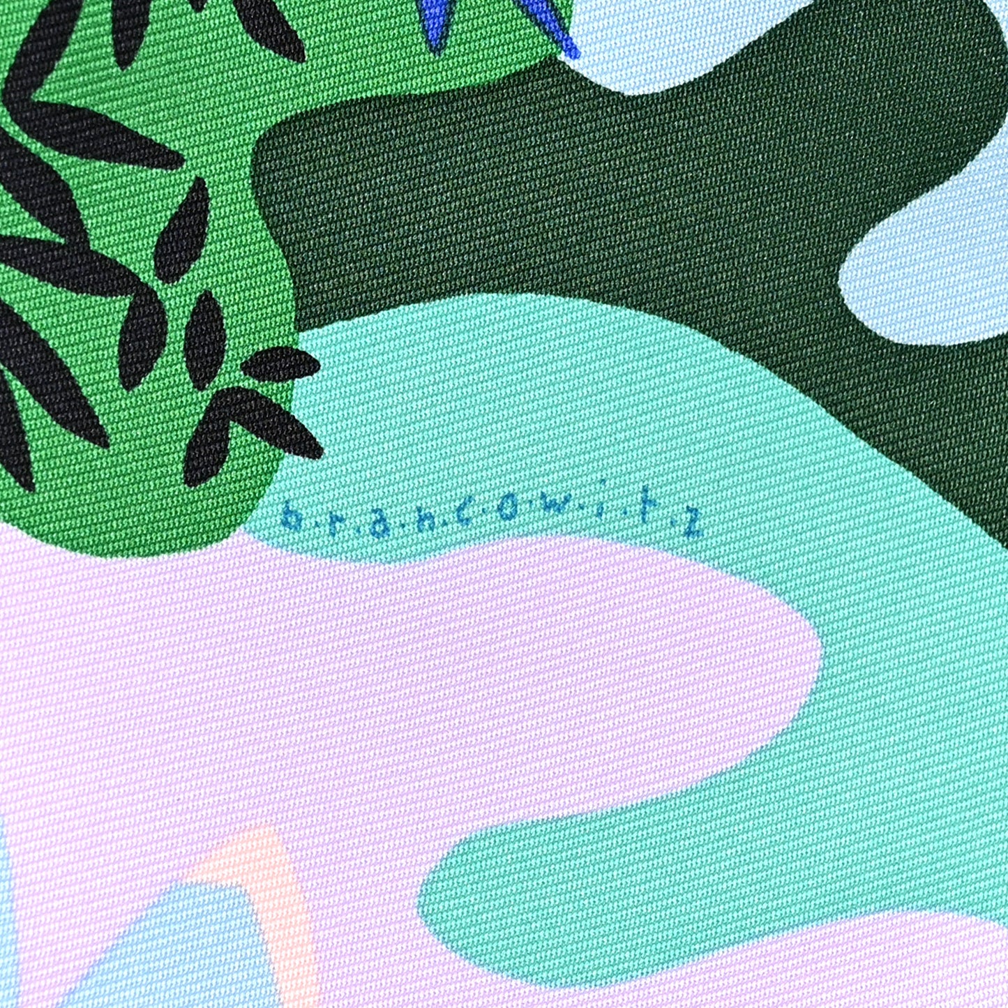 Silk En Liberte Scarf 90 Bleu Moyen Vert