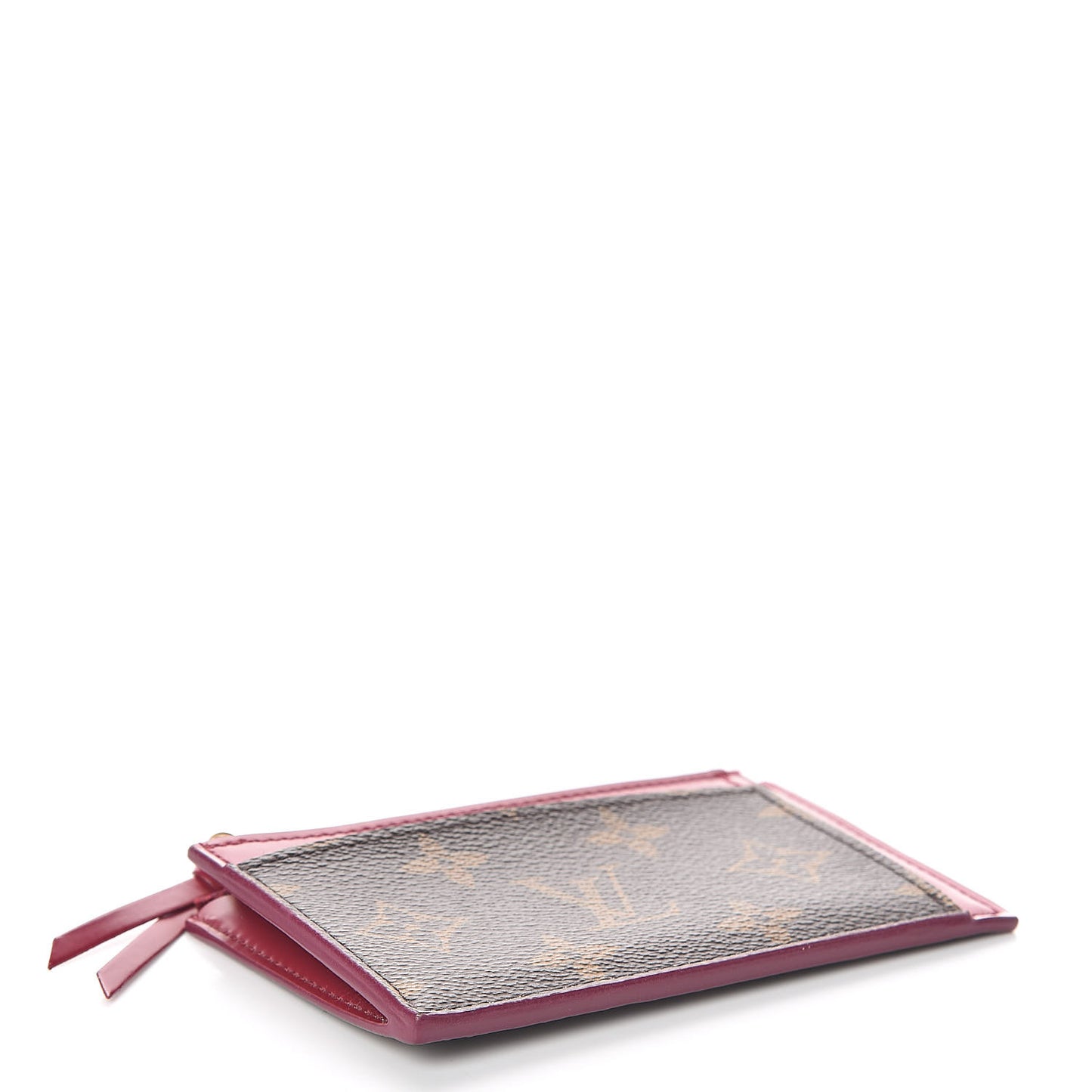 Monogram Zipped Card Holder Fuchsia