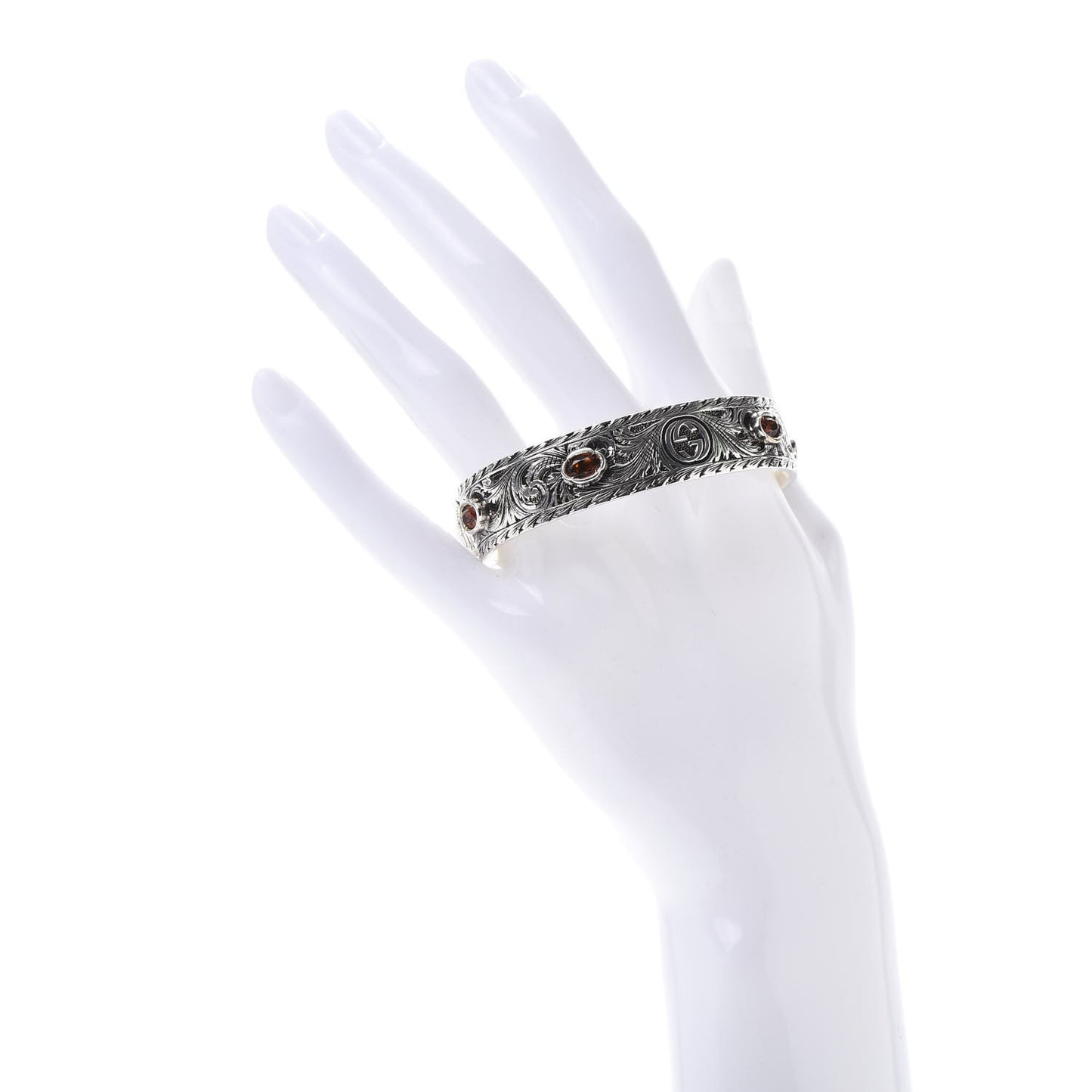 Sterling Silver Crystal Le Marche Des Merveilles Tiger Cuff Bracelet Orange
