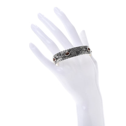 Gucci Sterling Silver Crystal Le Marche Des Merveilles Tiger Cuff Bracelet Orange 2 of 6