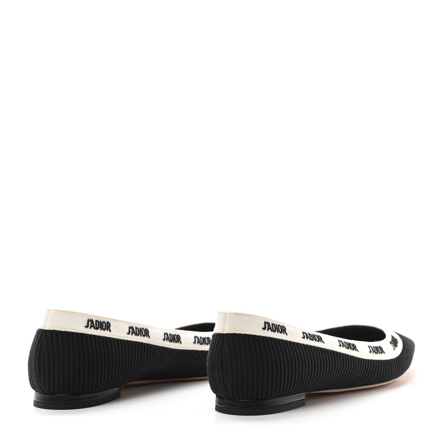 Christian Dior Fabric Ribbon Embroidered J'Adior Ballet Flats 38 Black 4 of 8