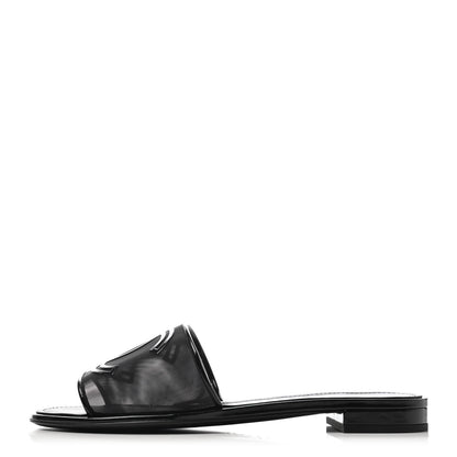 Chanel Mesh Patent Calfskin CC Mules 39 Black 1 of 4