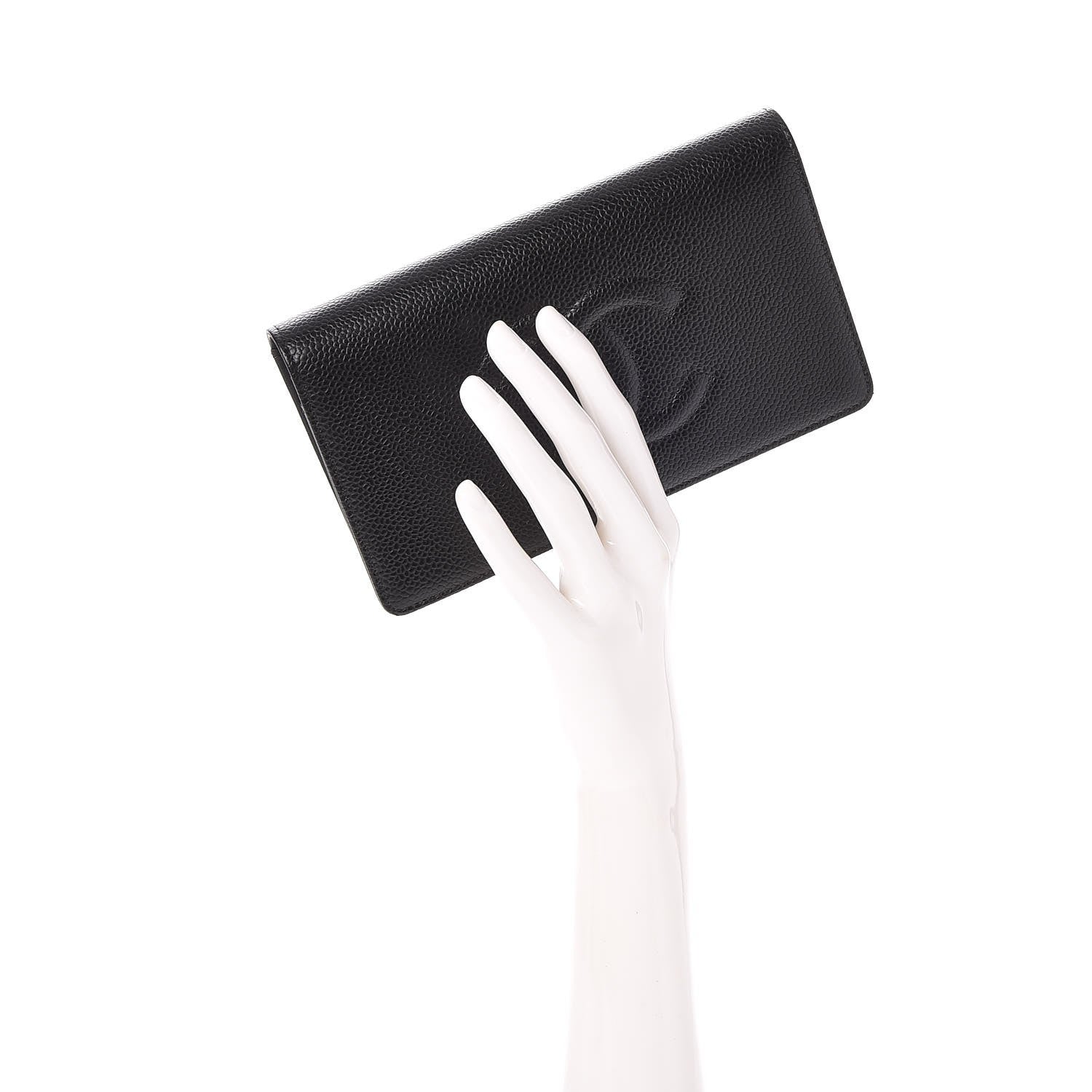 Chanel Caviar Timeless CC Yen Wallet Black 2 of 9