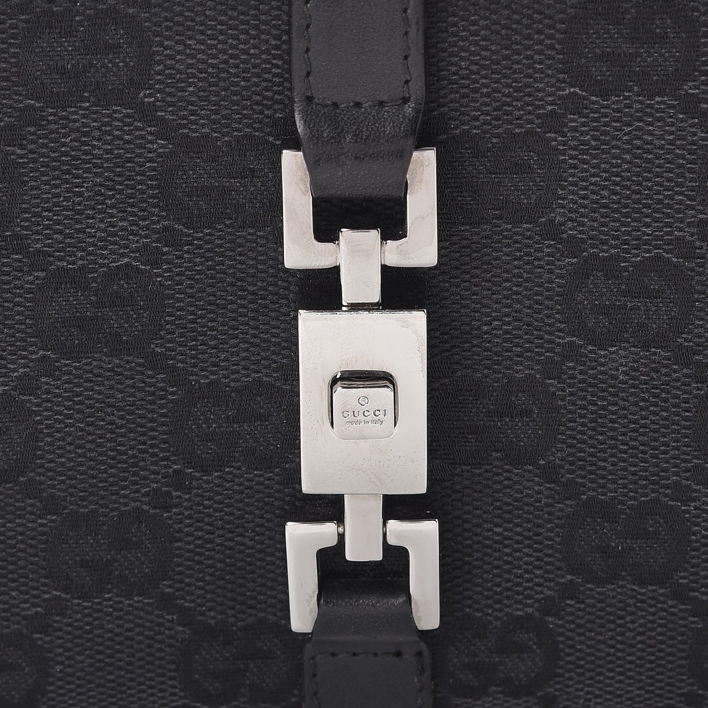 Monogram Piston Lock Compact Wallet Black