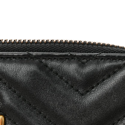 Gucci Calfskin Matelasse Mini GG Marmont Chain Bag Black 17 of 19