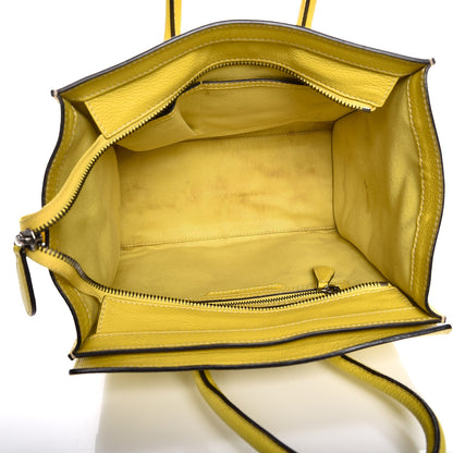 Celine Drummed Calfskin Micro Luggage Citron 5 of 16
