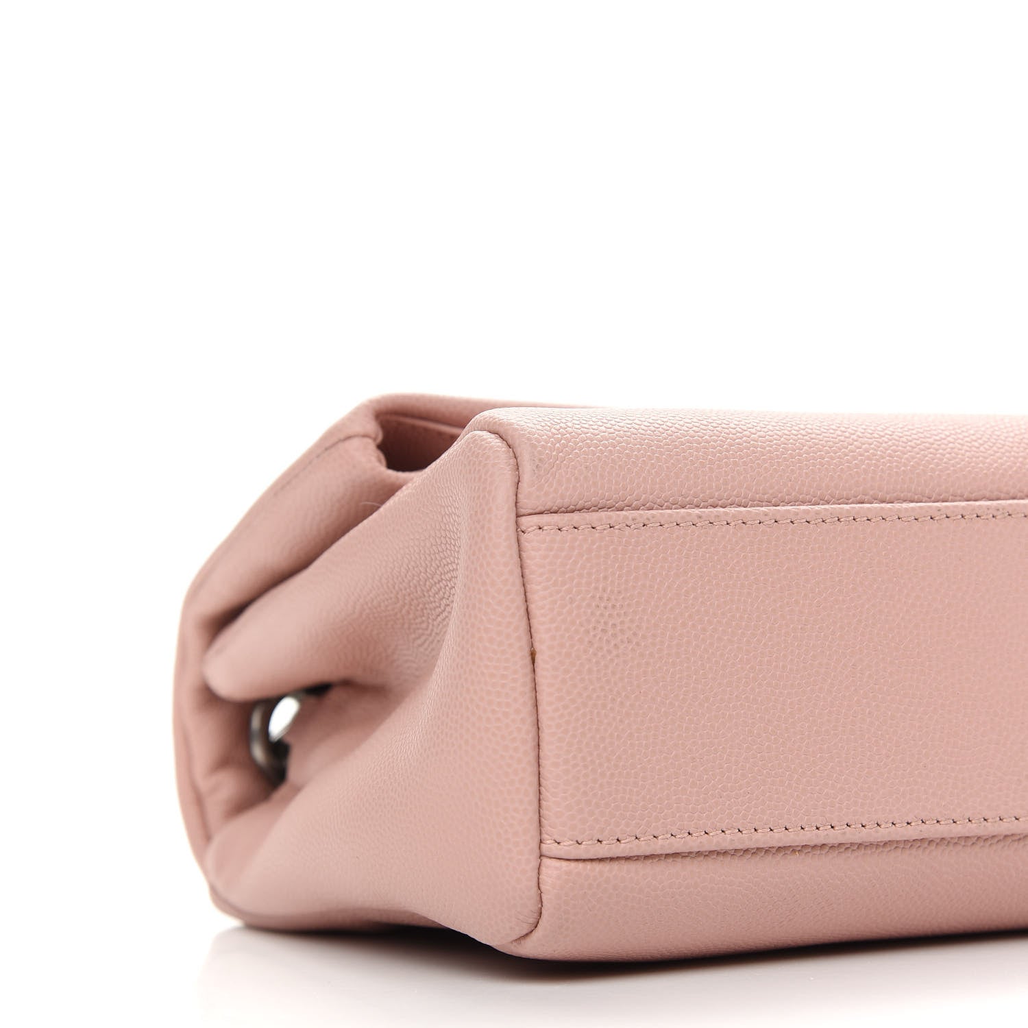 Saint Laurent Grain De Poudre Small West Hollywood Monogram Fold-Over Bag Pale Blush 8 of 9
