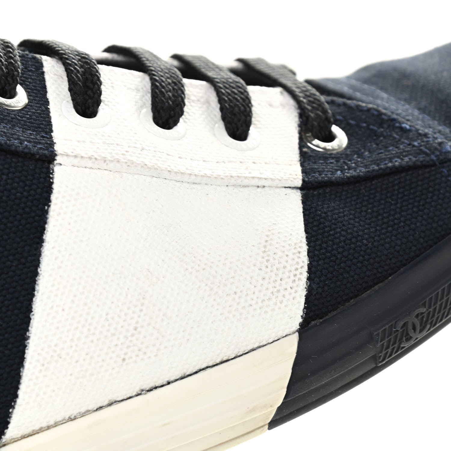 Chanel Canvas Tennis 37.5 Blue Marine White 10 of 12