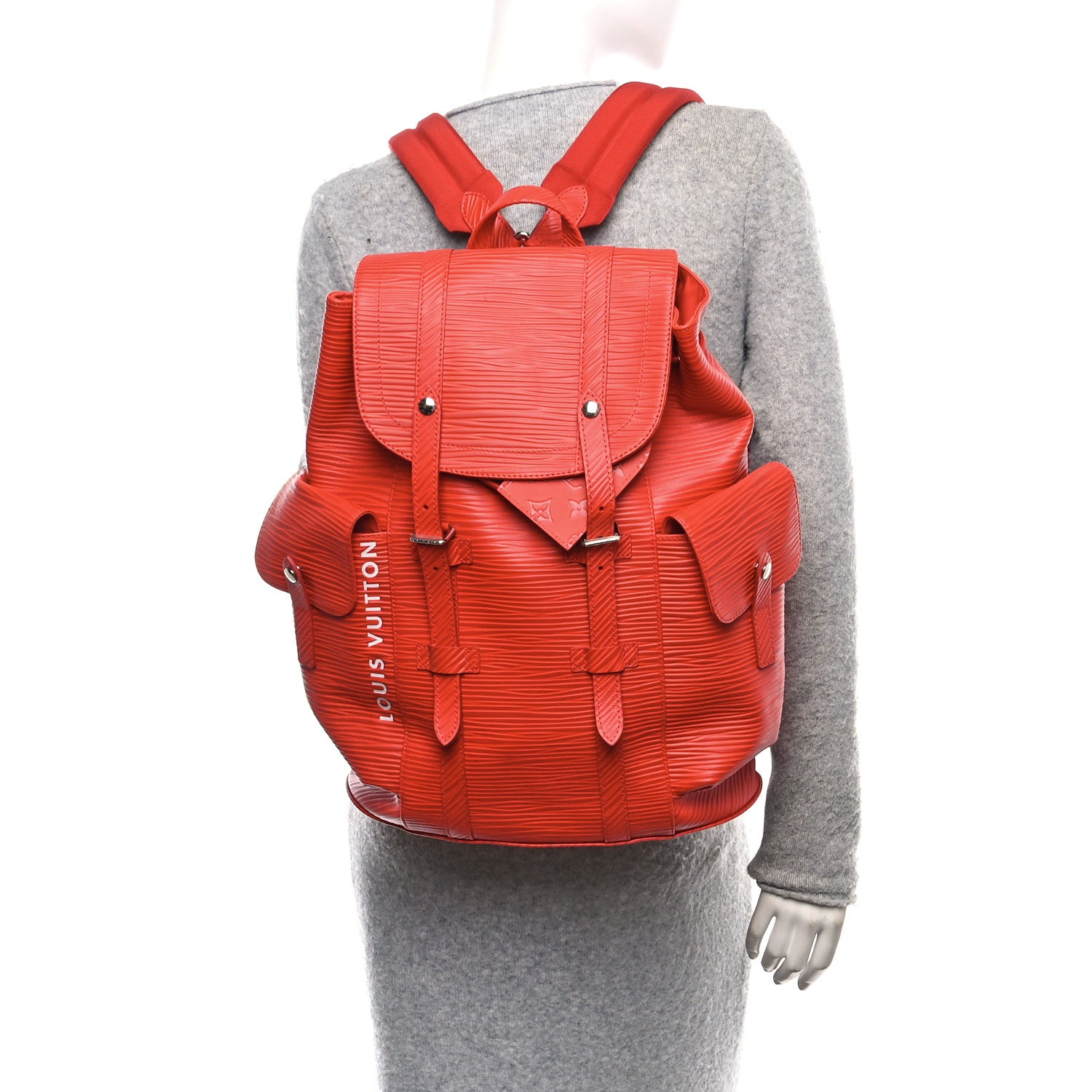 Louis Vuitton Epi Christopher Backpack MM Red 3 of 9