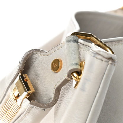 Tom Ford Calfskin Zipper Strap Hobo White 13 of 13