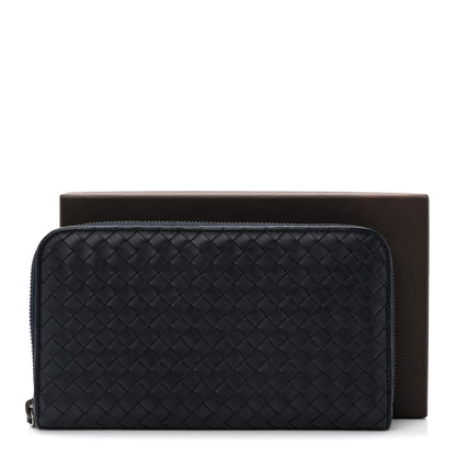 Bottega Veneta Nappa Intrecciato Zip Around Wallet Blue 8 of 8