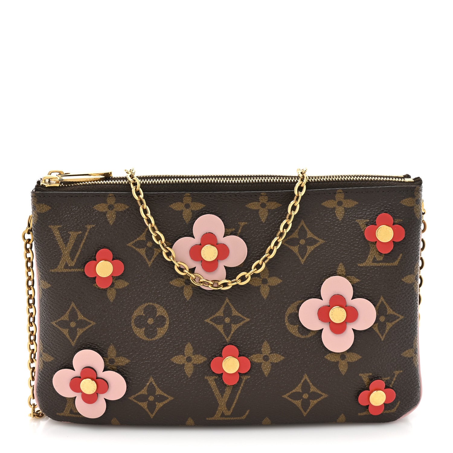 Louis Vuitton Monogram Blooming Flowers Double Zip Pochette