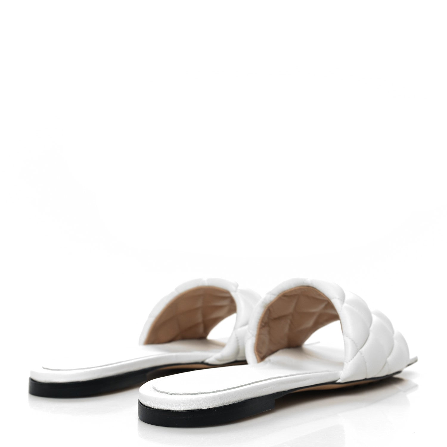 Bottega Veneta Nappa Matelasse Padded Flat Sandals 36.5 Optic White 4 of 8