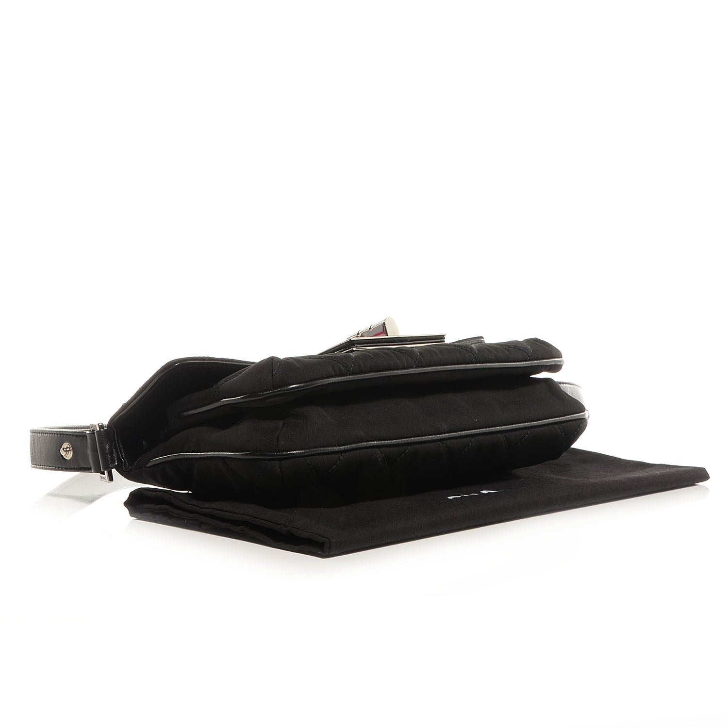Chanel Jersey Quilted Mademoiselle Messenger Flap Bag Black 4 of 8