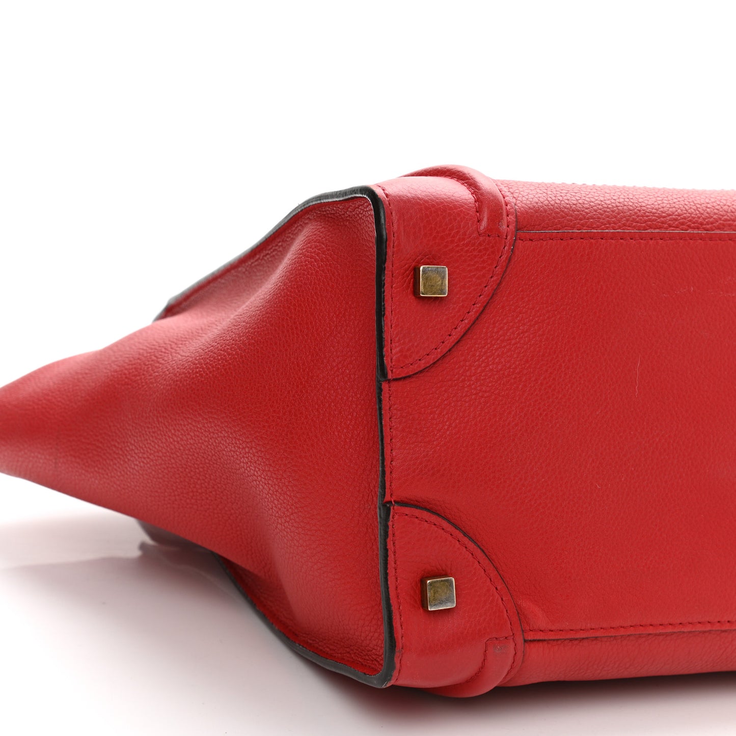 Drummed Calfskin Mini Luggage Coquelicot