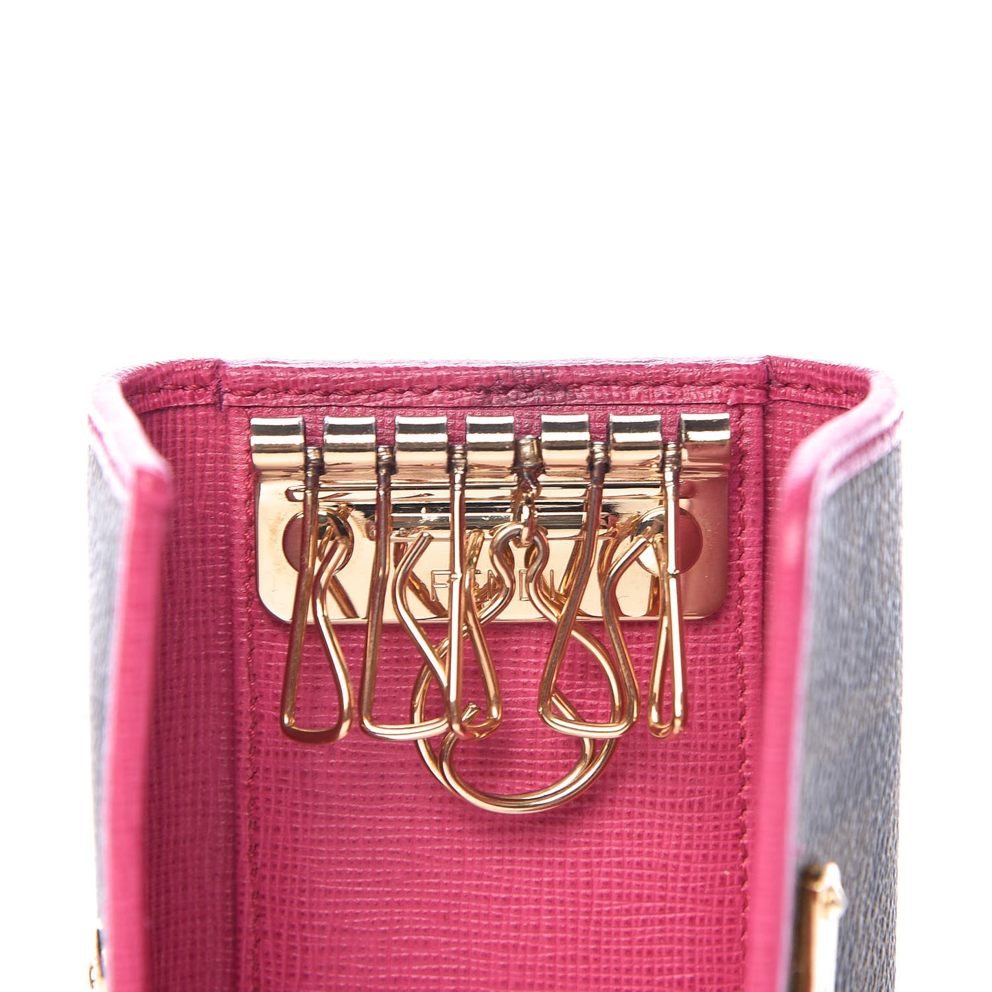 Zucca Spalmati Vitello Elite 6 Key Holder Tobacco Ciclamino