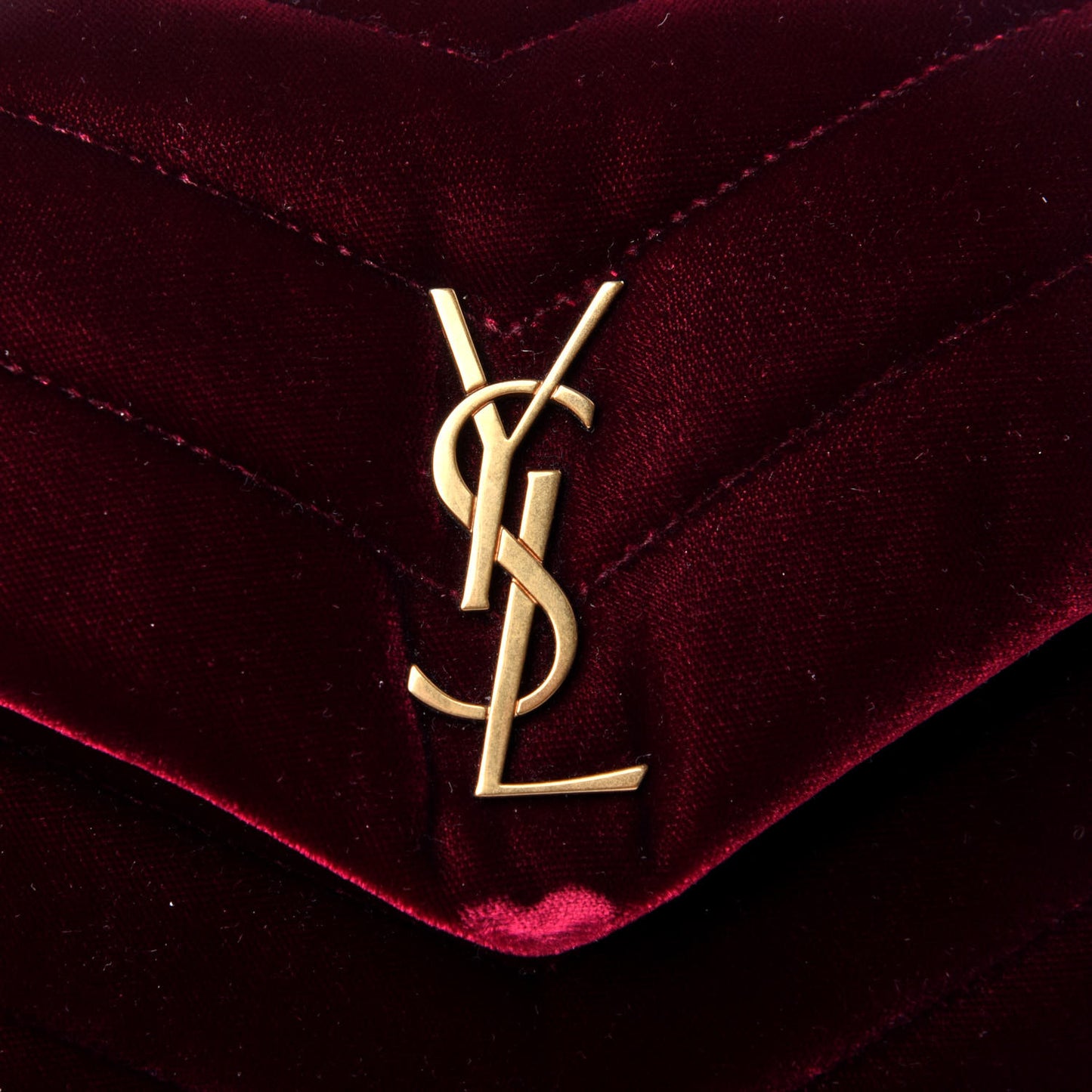 Velvet Y Quilted Monogram Toy Loulou Crossbody Bag French Burgundy