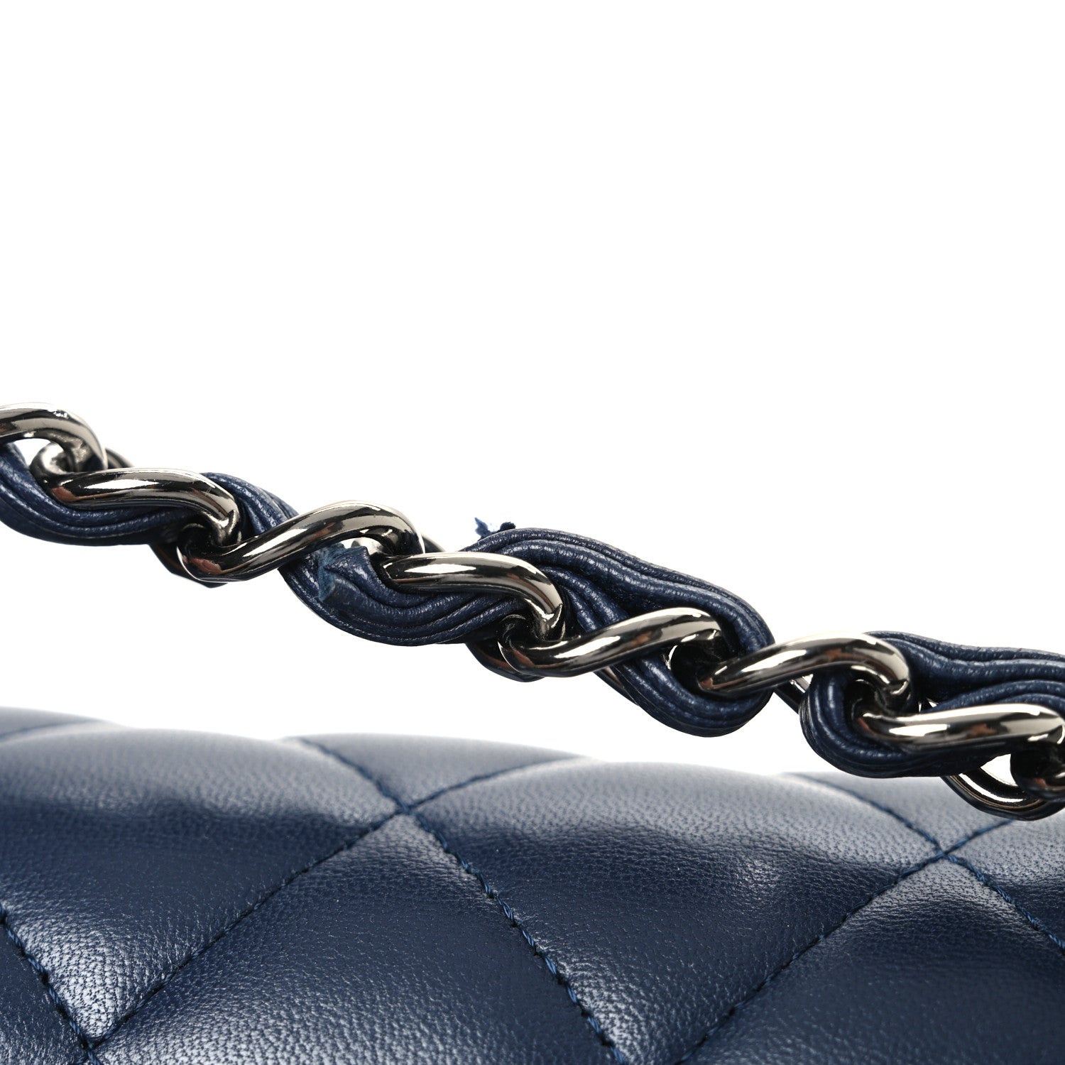 Chanel Lambskin Quilted Maxi Double Flap Dark Blue 11 of 11