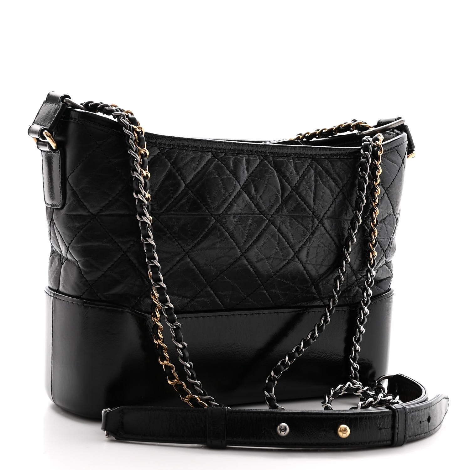 Chanel Aged Calfskin Quilted New Medium Gabrielle Hobo Black 3 of 11