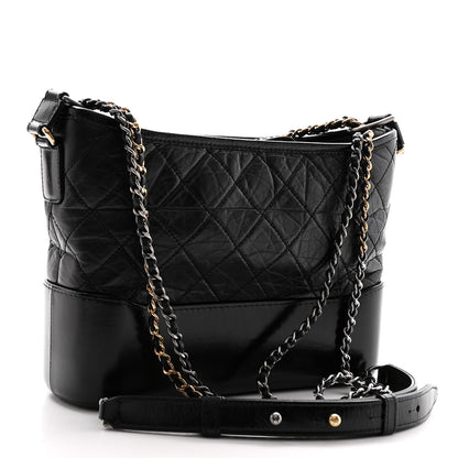 Chanel Aged Calfskin Quilted New Medium Gabrielle Hobo Black 3 of 11