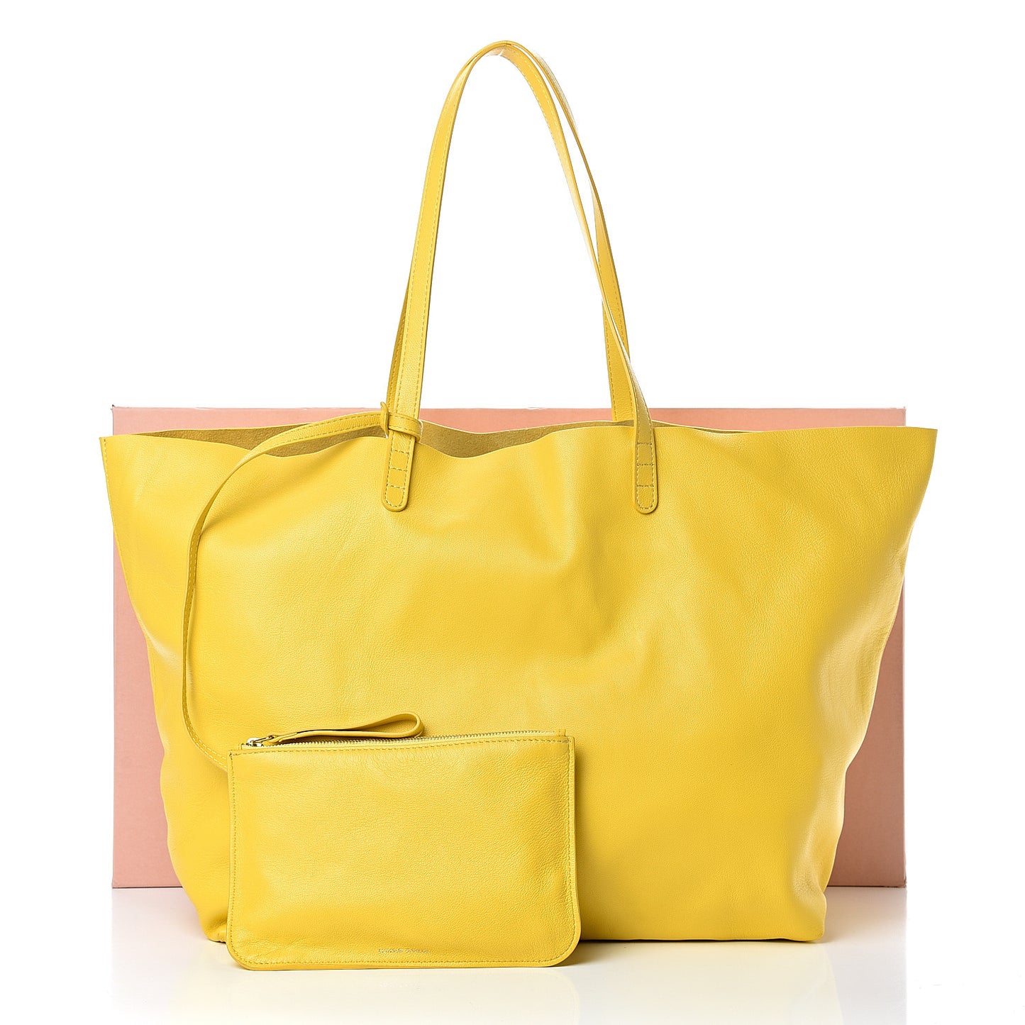 Lambskin Oversized Tote Yellow