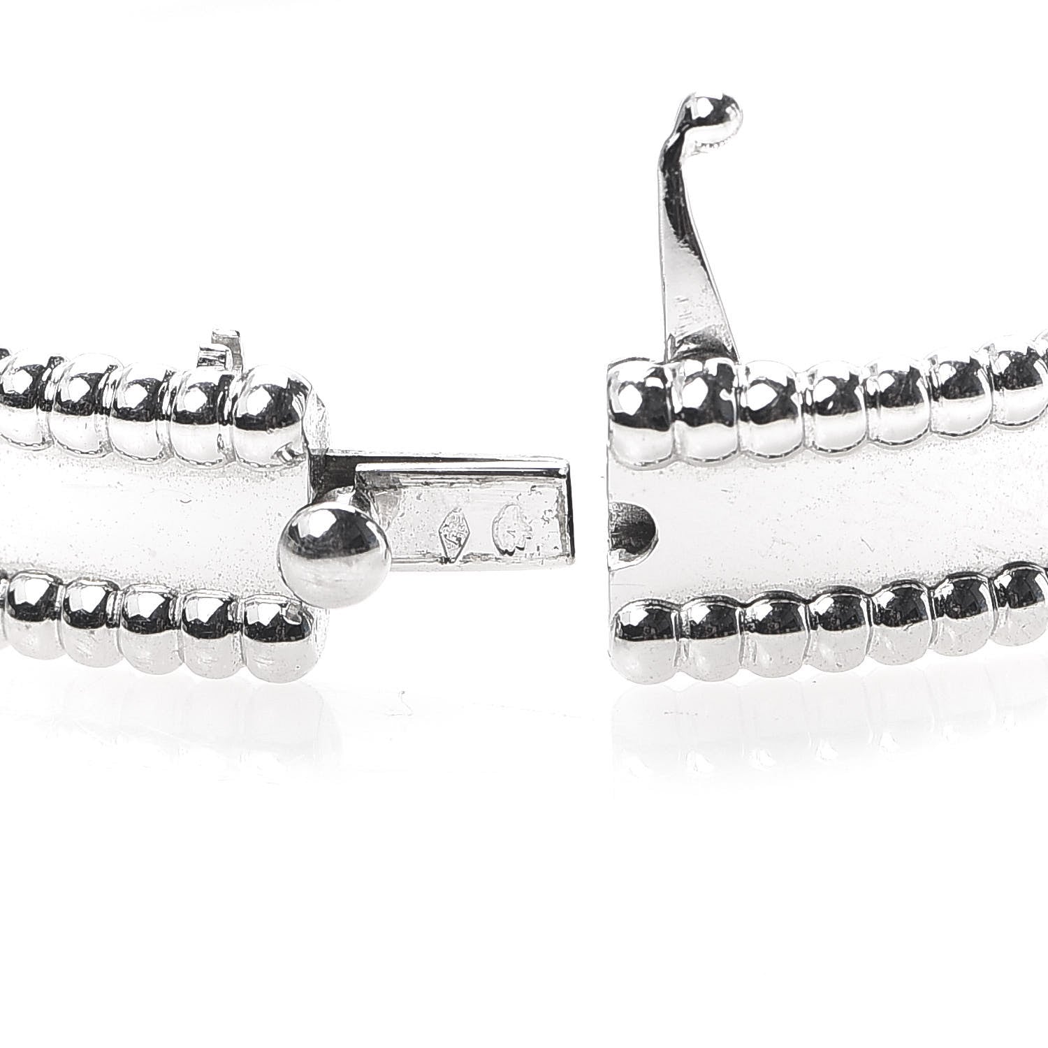 Van Cleef & Arpels 18K White Gold Perlee Signature Bangle Bracelet M 5 of 6