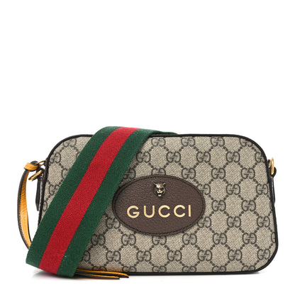 Gucci GG Supreme Monogram Web Neo Vintage Shoulder Bag Beige New Acero Crop 1 of 11