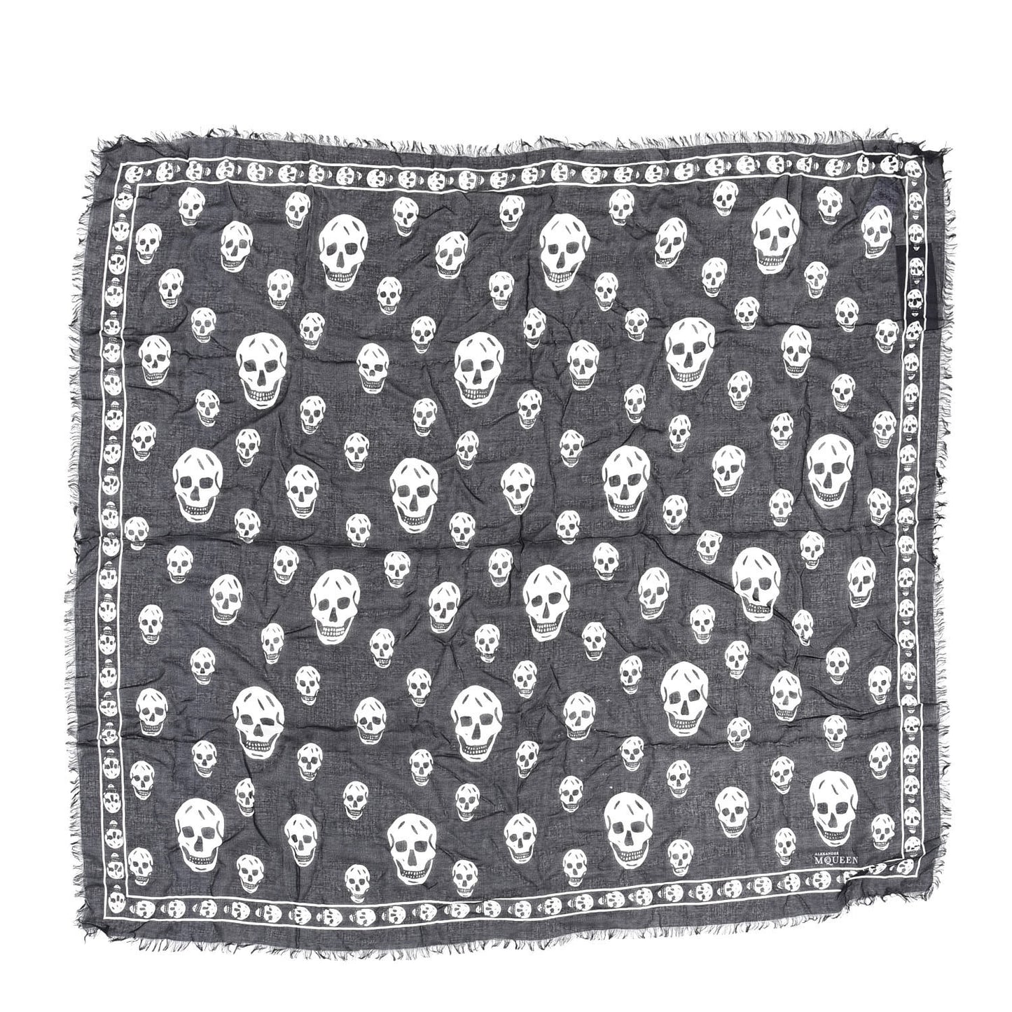 Modal Silk Skull Scarf Black Ivory