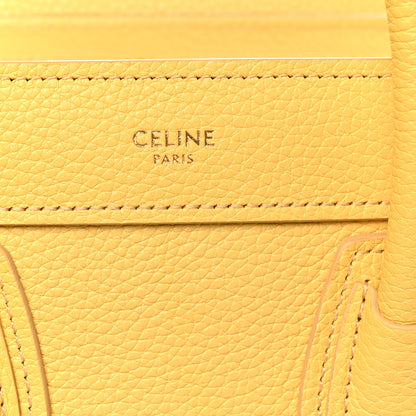 Celine Drummed Calfskin Nano Luggage Pollen 7 of 10