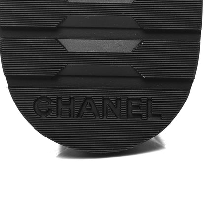 Chanel Shiny Calfskin Quilted Lace Up Combat Boots 36 Black 6 of 8