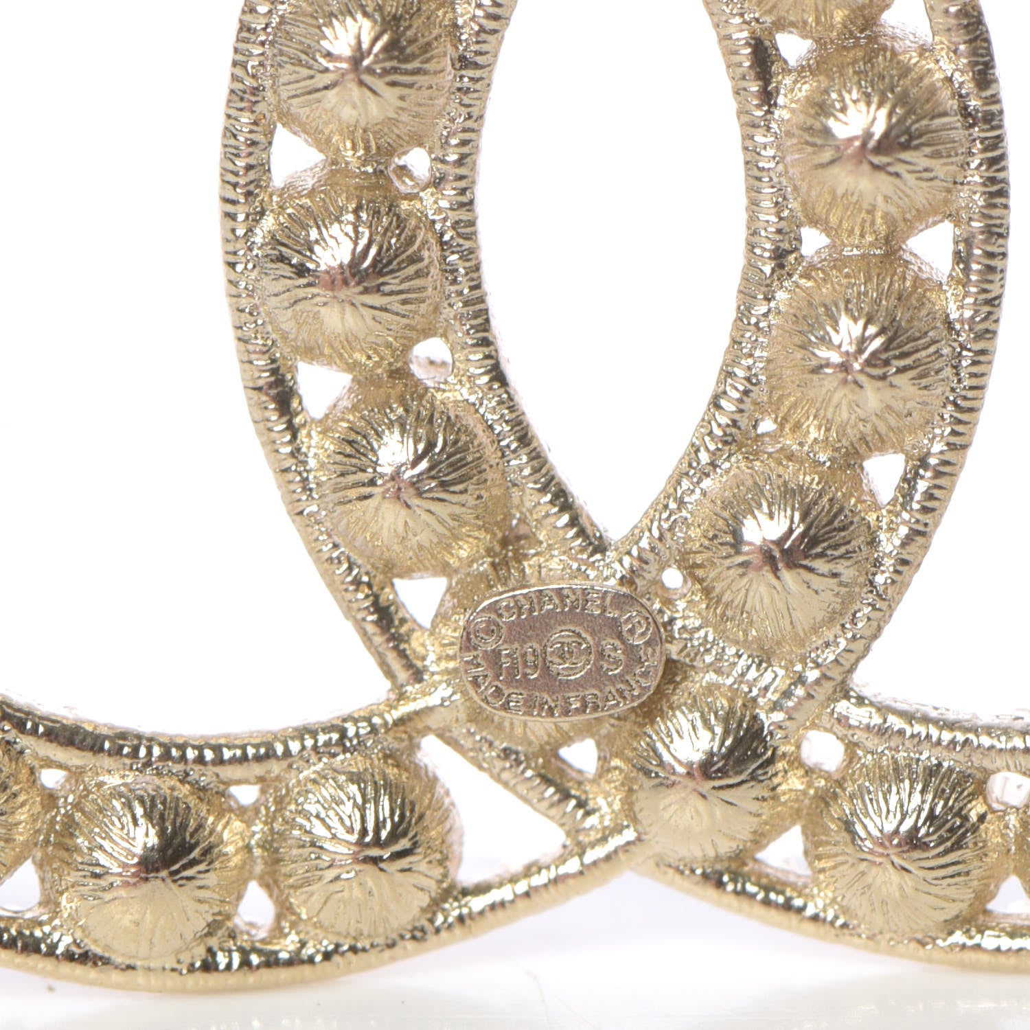 Chanel Crystal CC Brooch Gold 4 of 5