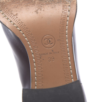 Chanel Glazed Calfskin Short Boots 39 Dark Brown 7 of 9