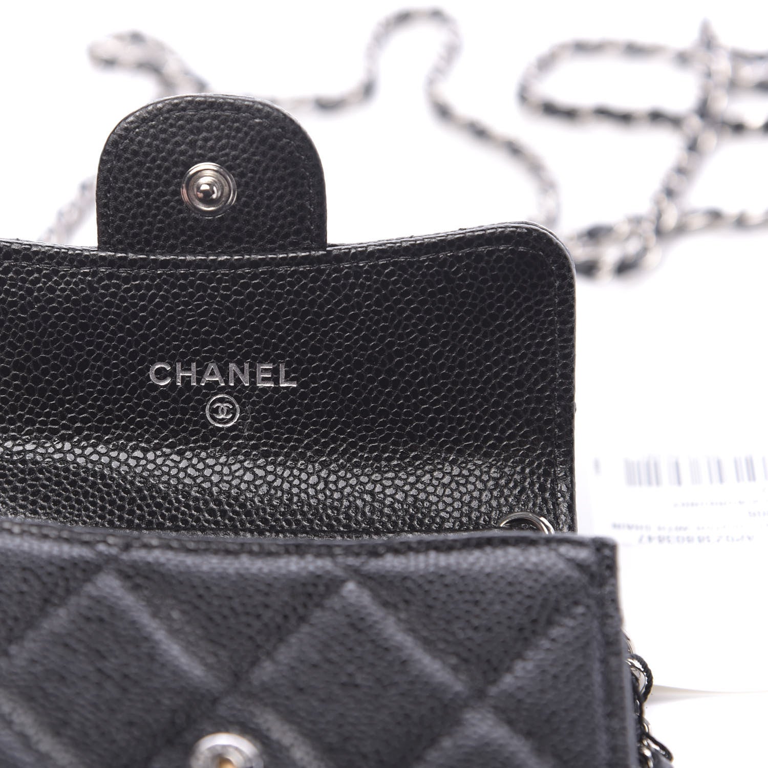 Chanel Caviar Quilted Flap Card Holder On Chain Black 6 of 10