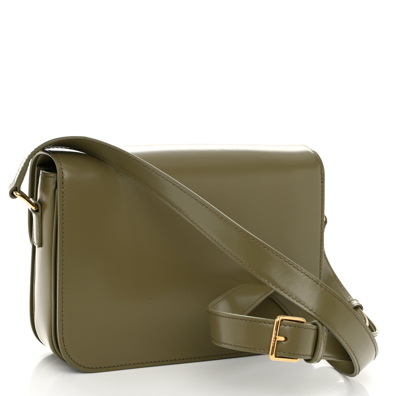 Celine Shiny Calfskin Medium Triomphe Soft Khaki 3 of 9