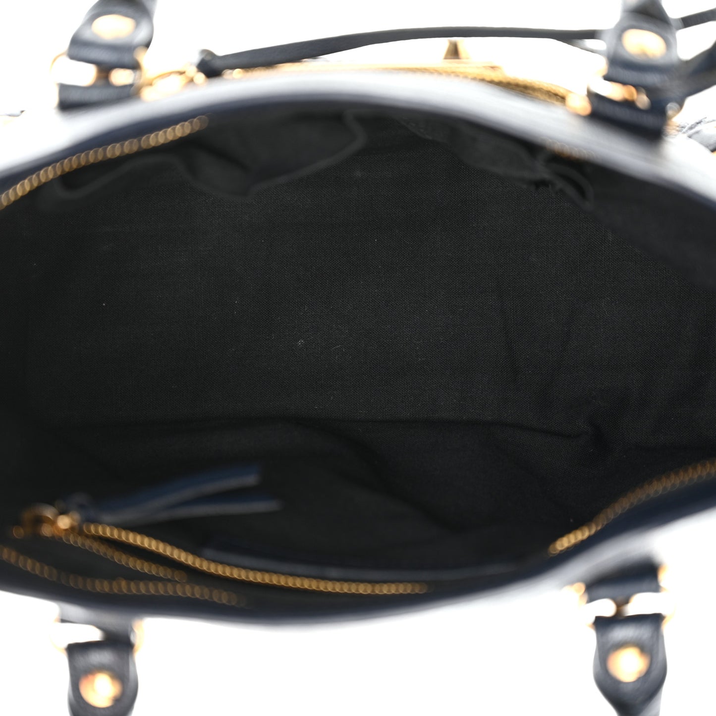 Chevre Gold Metallic Edge Hardware S City Bleu Nuit Dark Sea