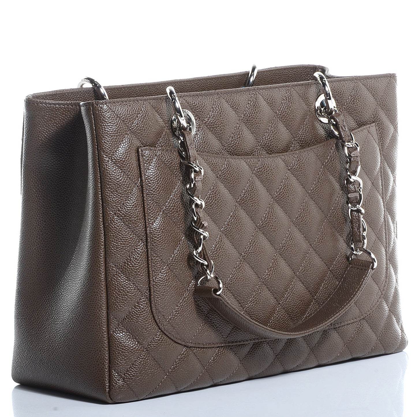 Caviar Grand Shopping Tote GST Dark Brown